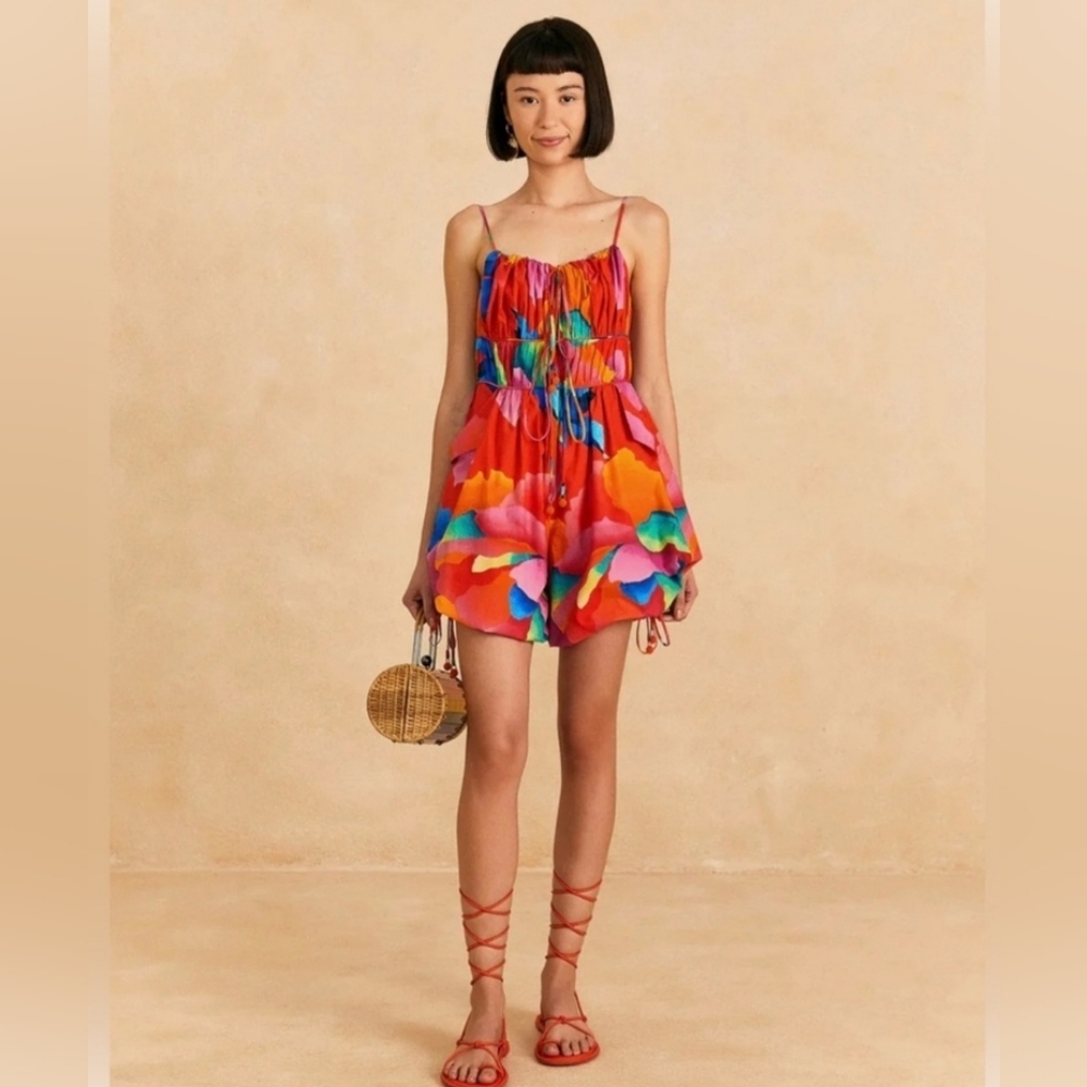 FARM Rio  Chita red romper 
Colorful vibrant  Organic Cotton Dress